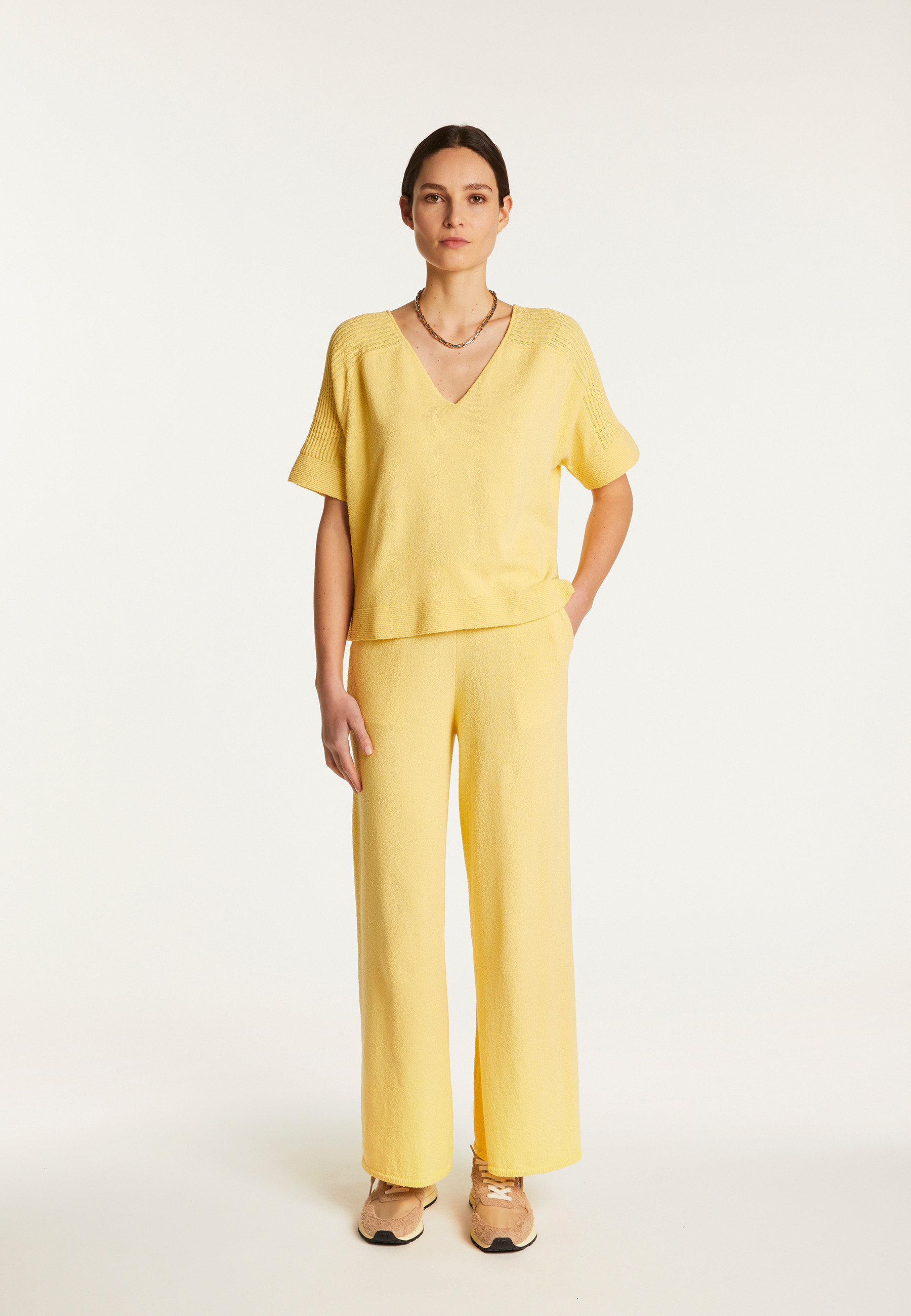 T-shirt col V en coton - Devy