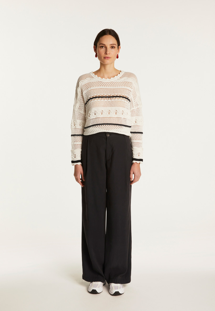 Suéter de algodão vazado - Danika