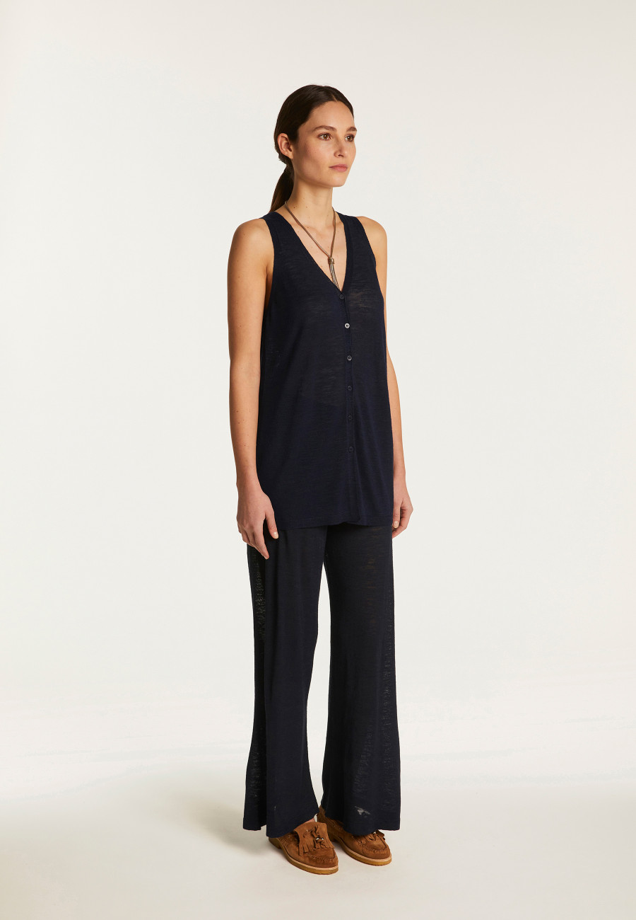 Colete de manga curta em linho - Dara