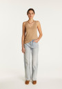 Slub linen V-neck tank top - Lalita