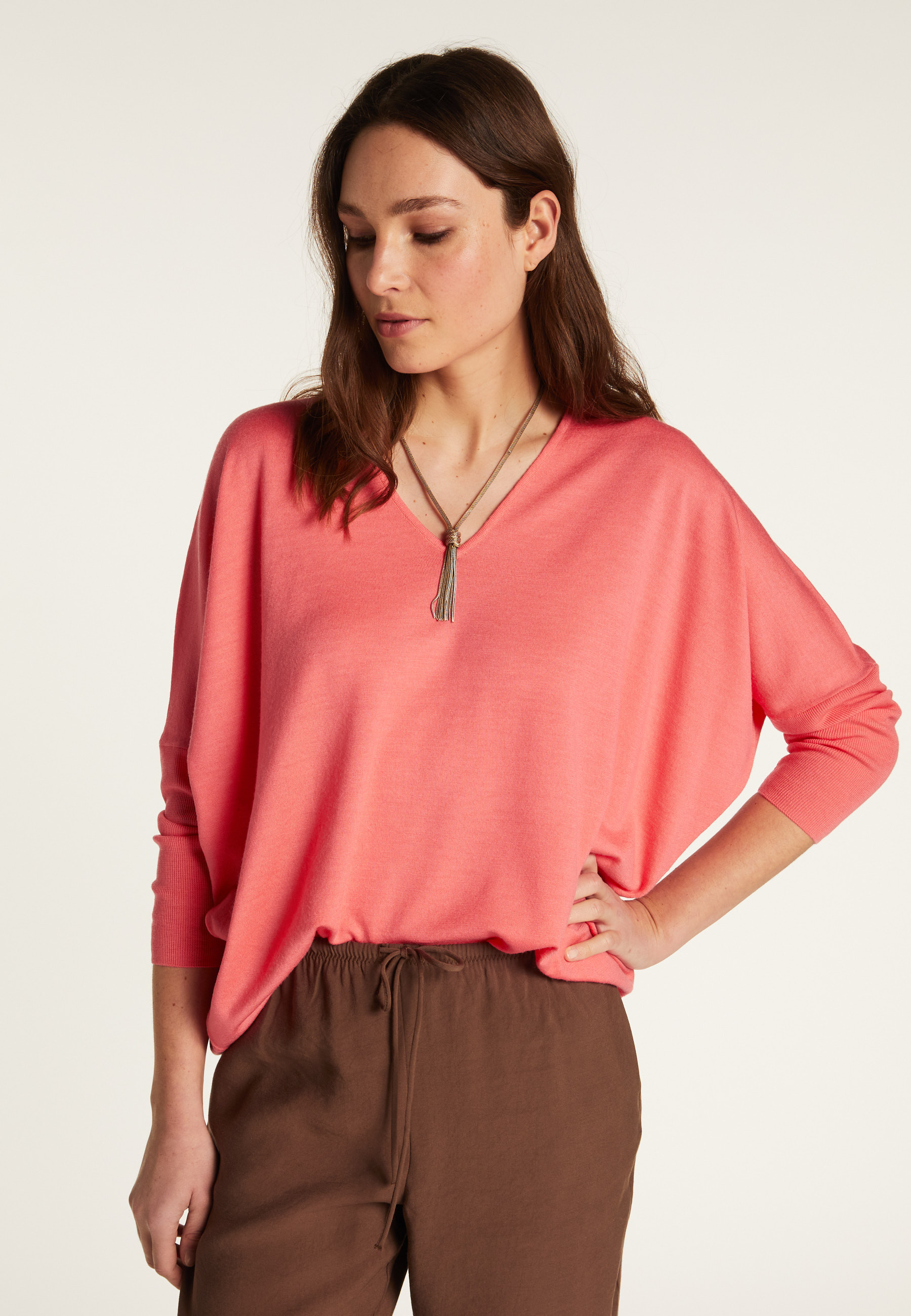 Pull col V en laine mérinos - Boxe