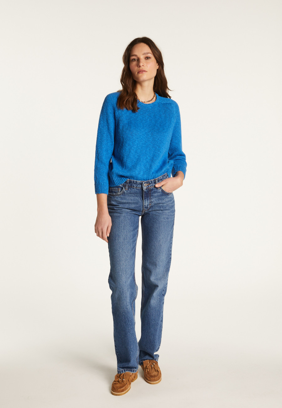 Cotton and linen crew neck sweater - Nicky