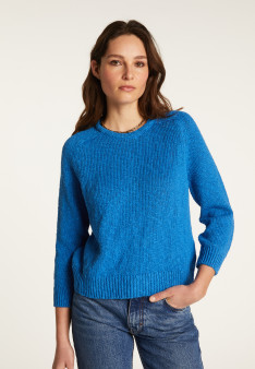 Cotton and linen crew neck sweater - Nicky