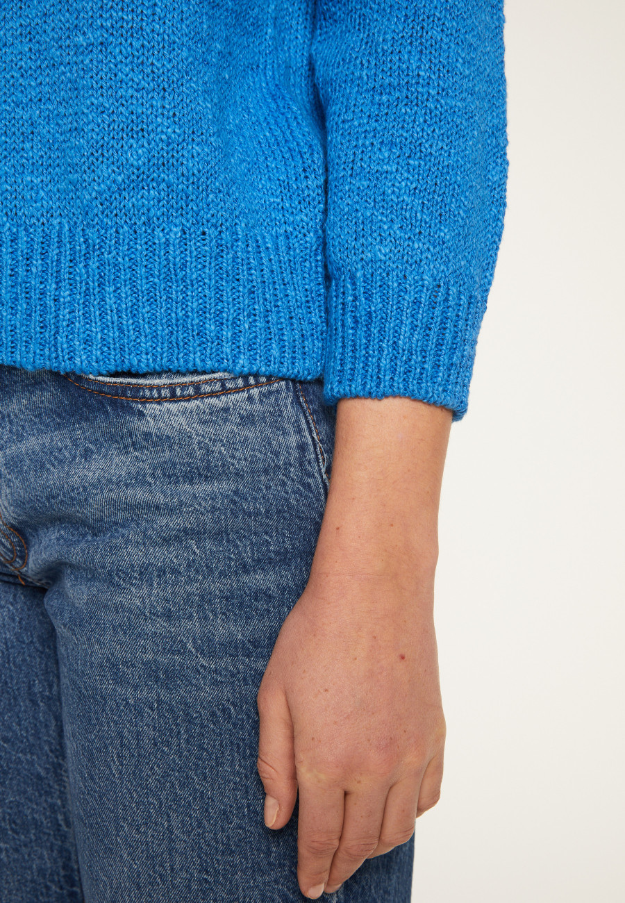 Suéter de gola redonda de algodão e linho - Nicky