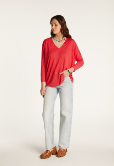 Batwing sleeve sweater in slub linen - Balou