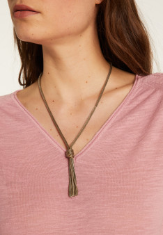 T-shirt col V en lin flammé - Bonbon