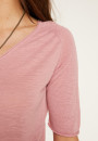 Flamed linen V-neck t-shirt - Bonbon