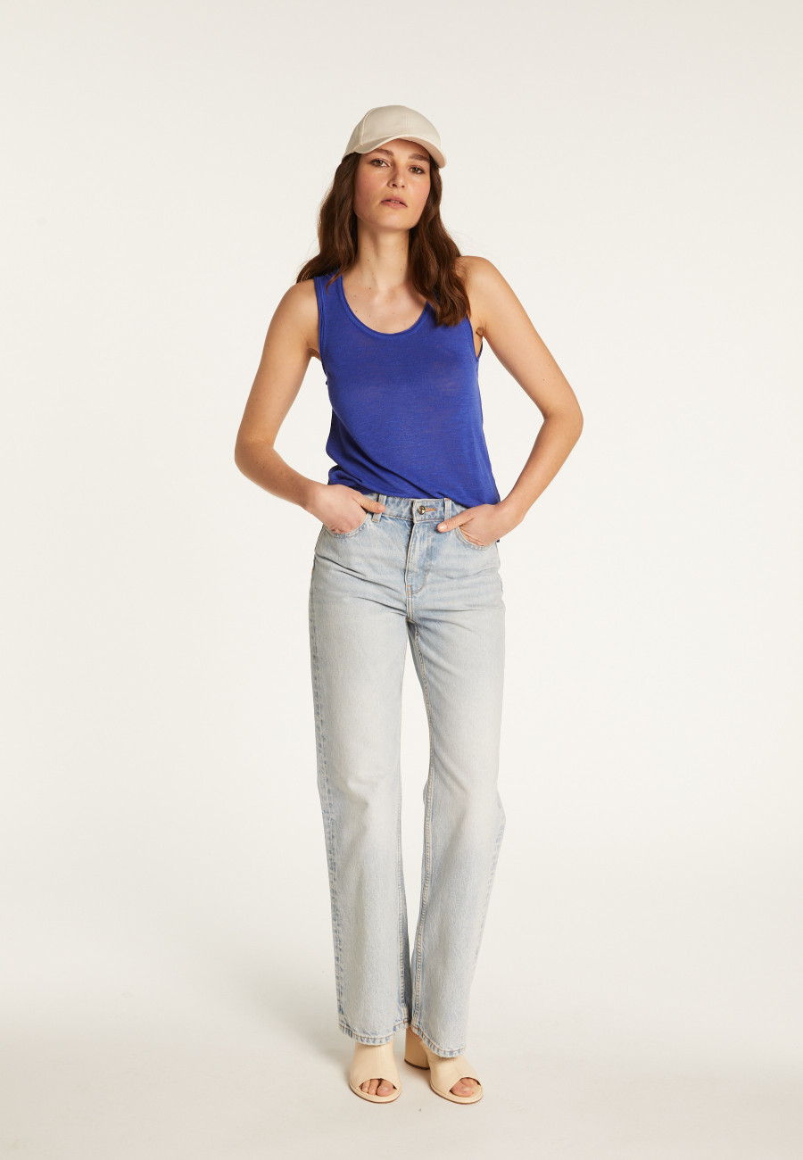 Slub linen tank top - Maitena