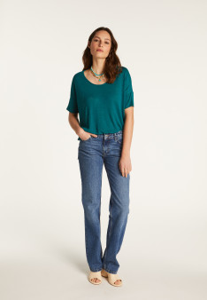 T-shirt col rond en lin flammé - Béatrice