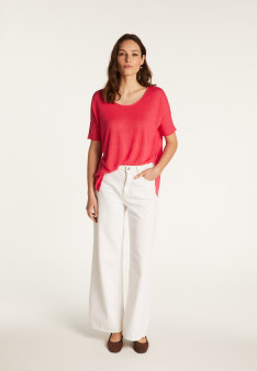 T-shirt col rond en lin flammé - Béatrice