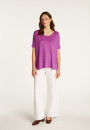 Round neck t-shirt in flamed linen - Béatrice