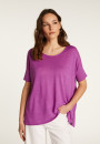 Round neck t-shirt in flamed linen - Béatrice