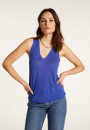Slub linen V-neck tank top - Lalita