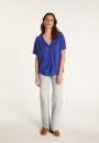 Flamed Linen Button T-Shirt - Lily
