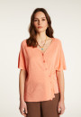 Flamed Linen Button T-Shirt - Lily