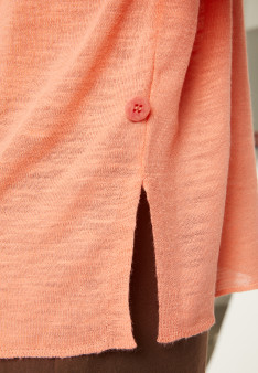 Flamed Linen Button T-Shirt - Lily