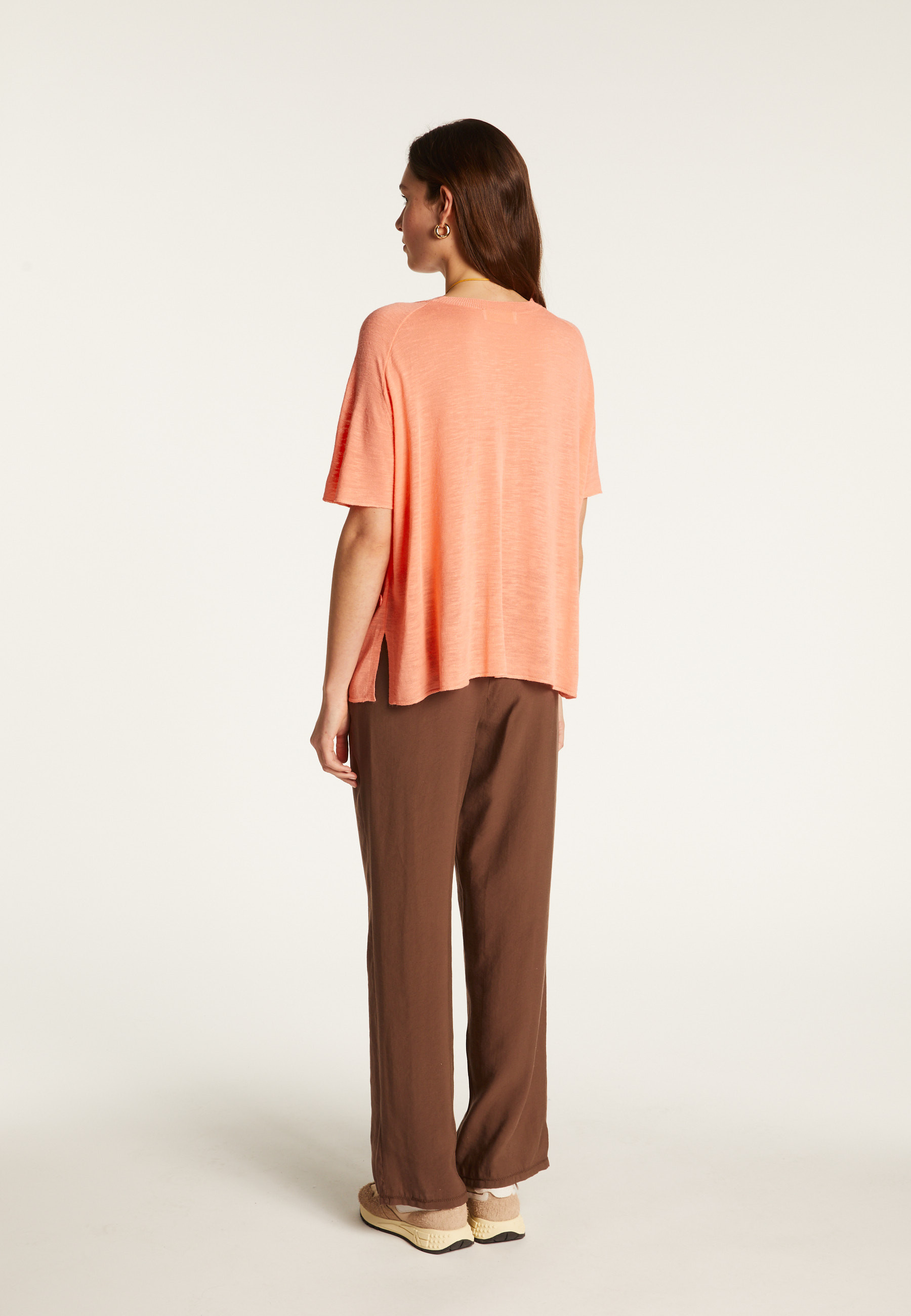 Flamed Linen Button T-Shirt - Lily