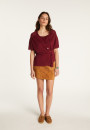 Flamed Linen Button T-Shirt - Lily