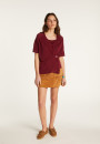Flamed Linen Button T-Shirt - Lily