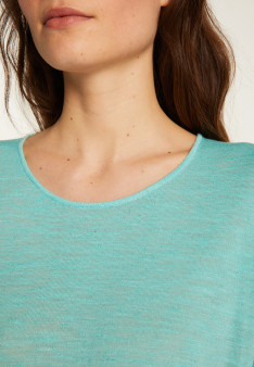 Round neck t-shirt in flamed linen - Domy