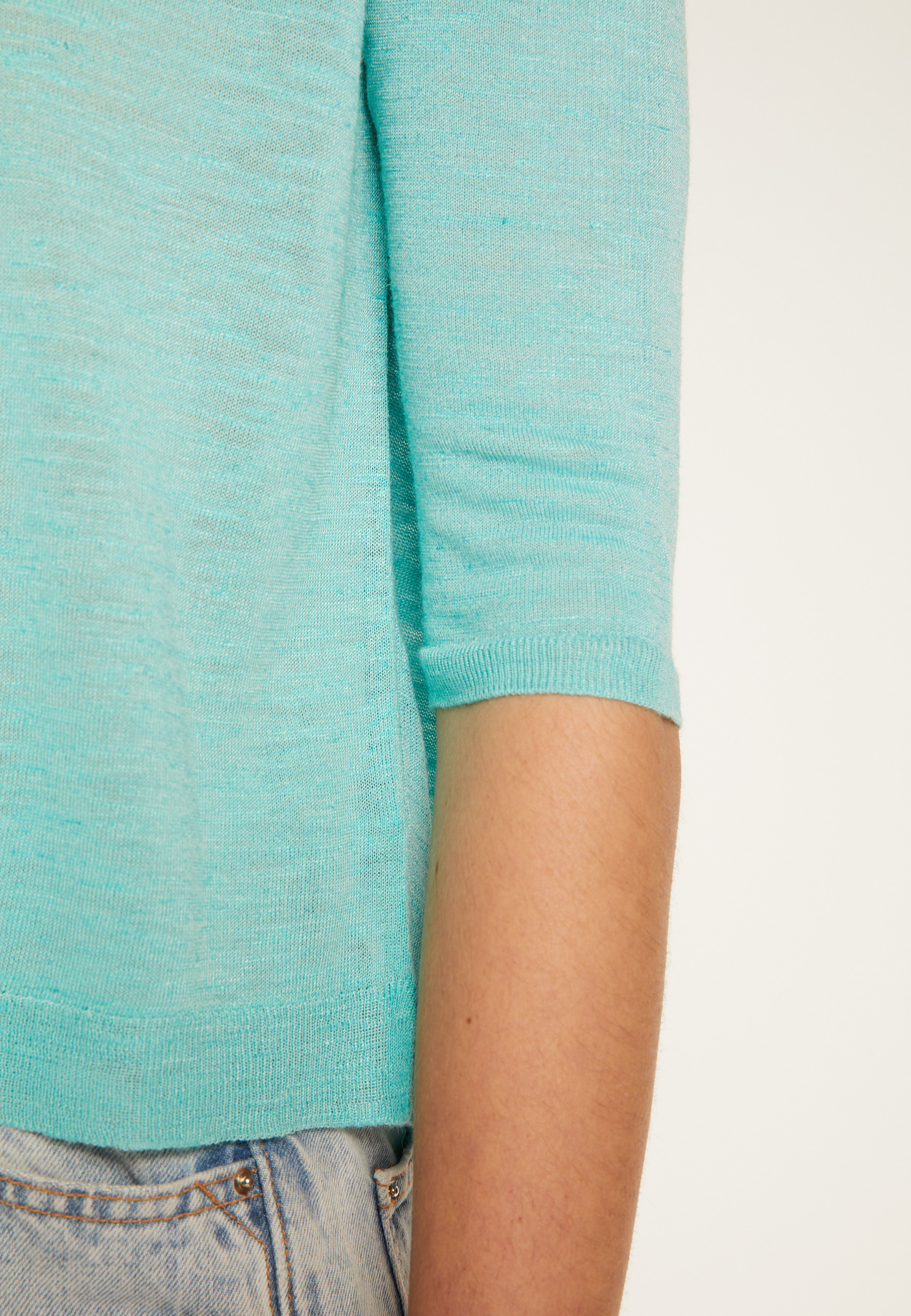 Round neck t-shirt in flamed linen - Domy