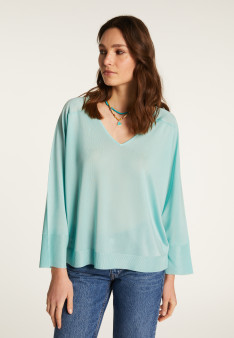 V-neck sweater in light thread - Delly