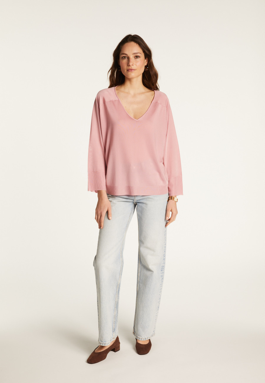 V-neck sweater in light thread - Delly