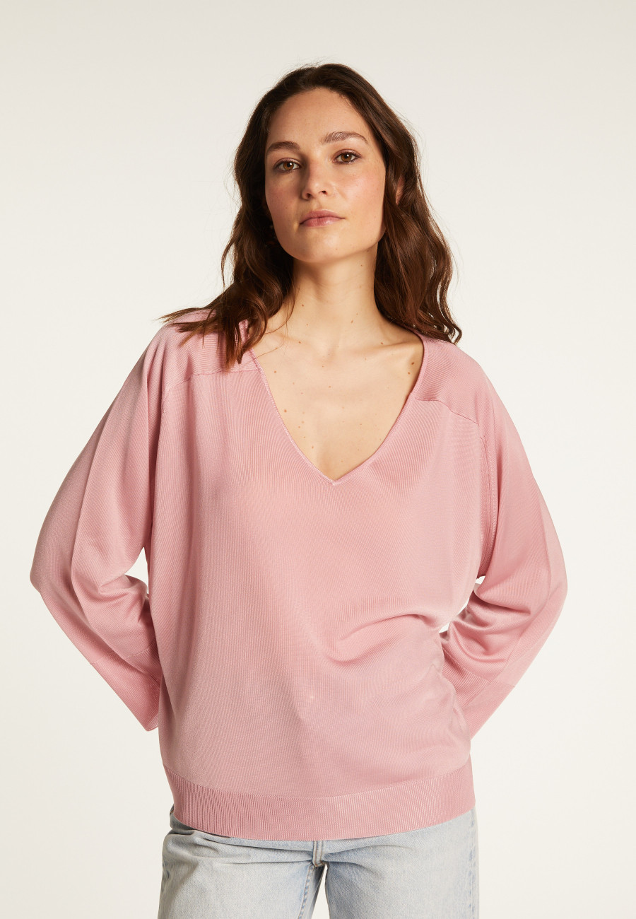 V-neck sweater in light thread - Delly