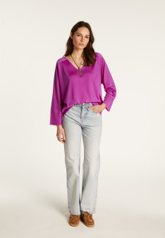 V-neck sweater in light thread - Delly