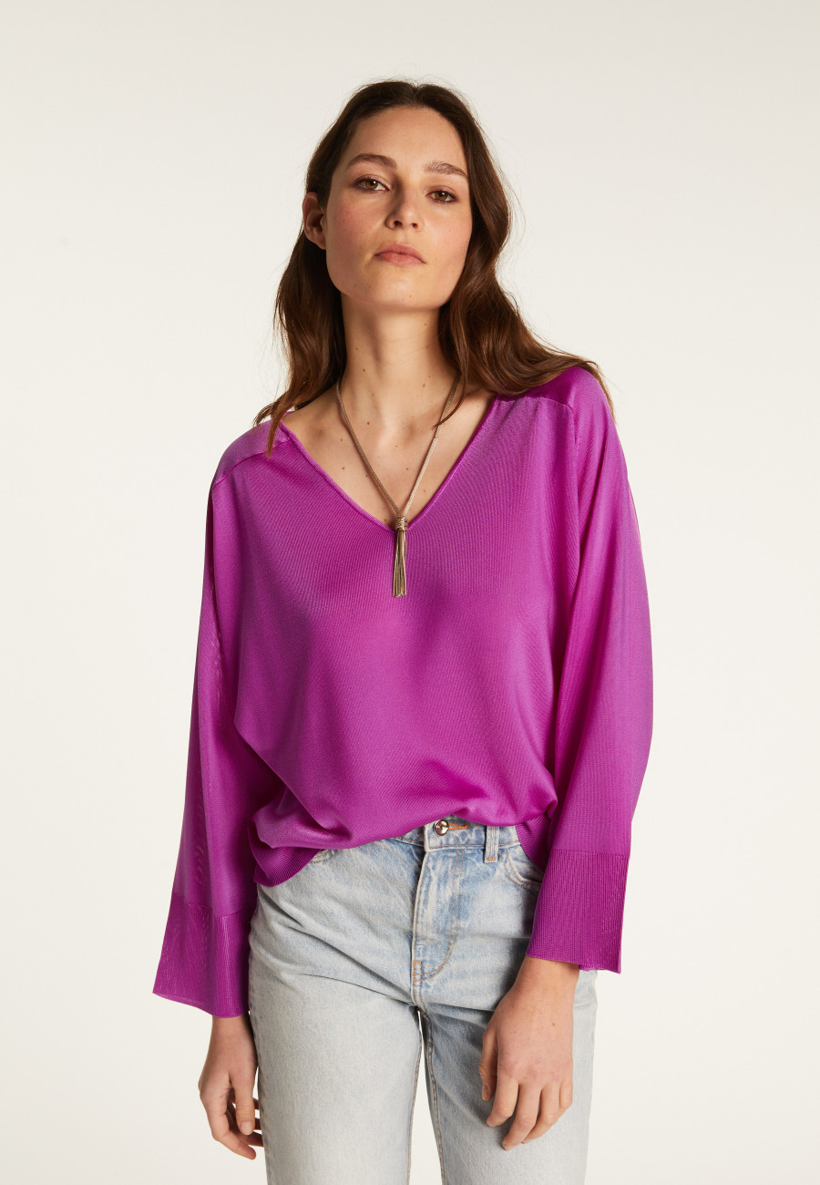 Pull col V en fil lumière - Delly