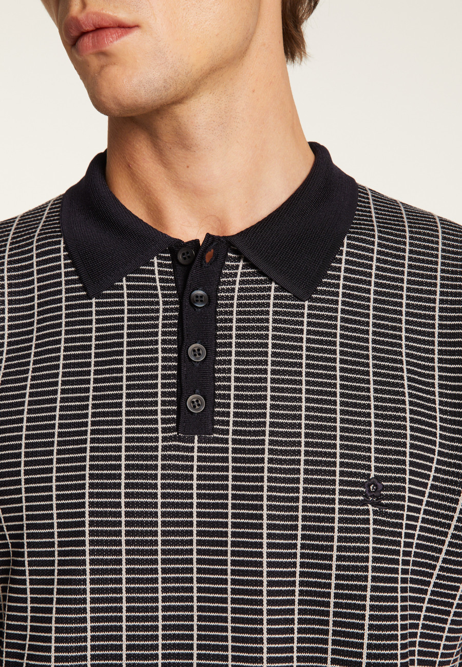 Camisa polo xadrez de malha grossa Fil Lumière - Laurent