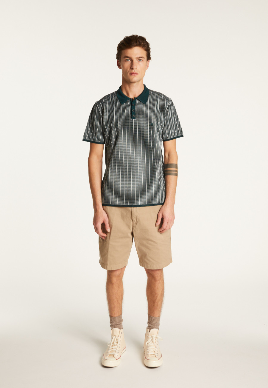 Camisa polo xadrez de malha grossa Fil Lumière - Laurent