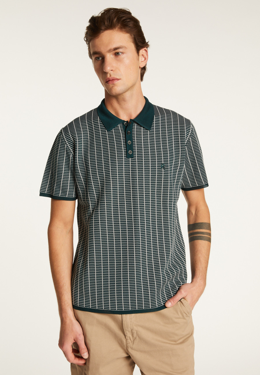 Camisa polo xadrez de malha grossa Fil Lumière - Laurent