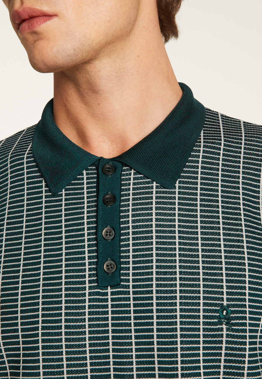 Camisa polo xadrez de malha grossa Fil Lumière - Laurent