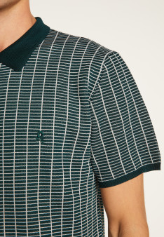 Polo à carreaux Fil Lumière maille épaisse - Laurent 6140 marine - 05 Bleu marine