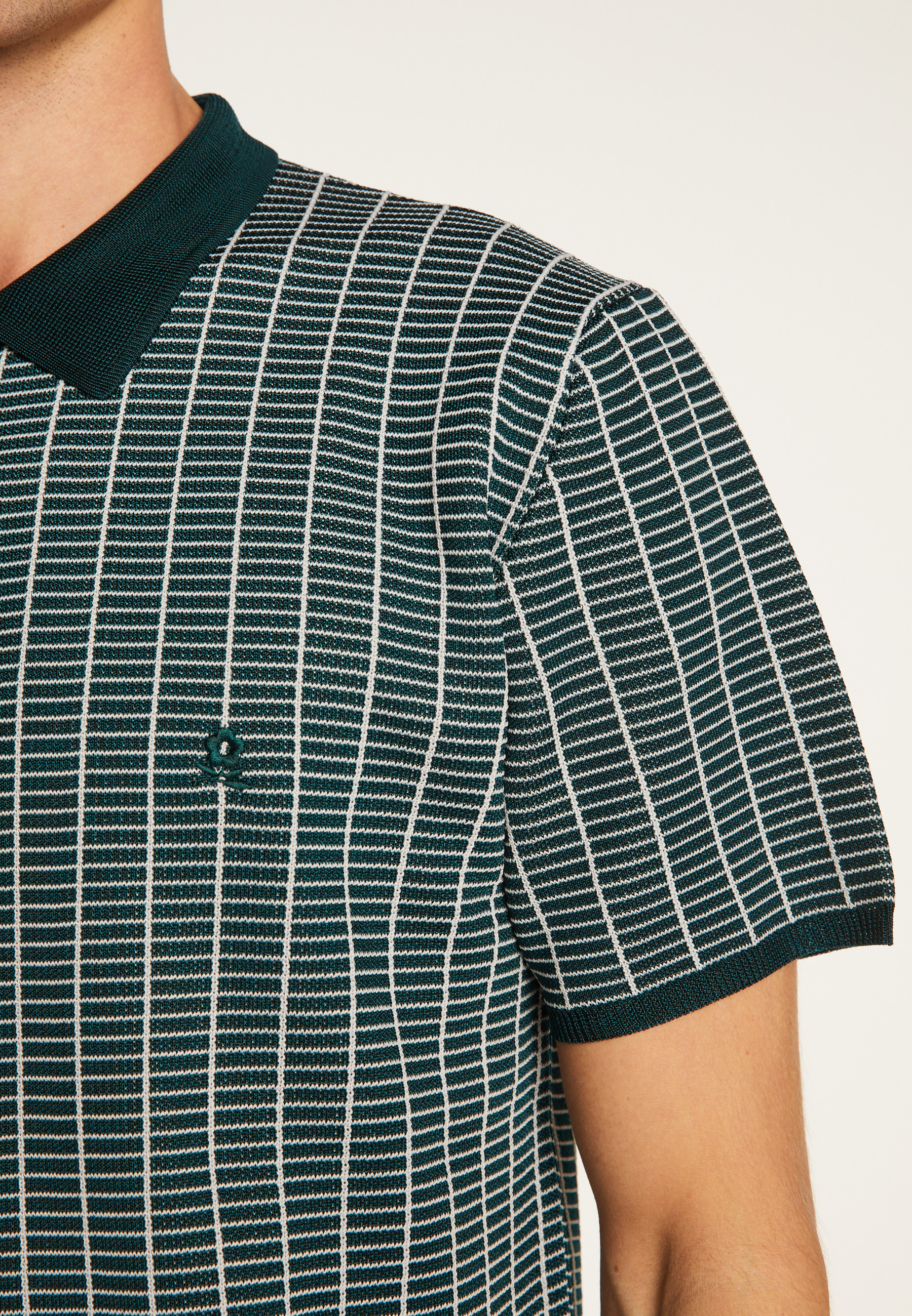 Polo à carreaux Fil Lumière maille épaisse - Laurent 6140 marine - 05 Bleu marine