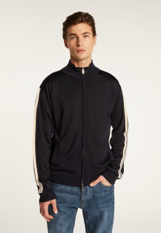 Veste zippée en fil lumière - Romuald 7767 kaki/raphia/citron - 83 Kaki