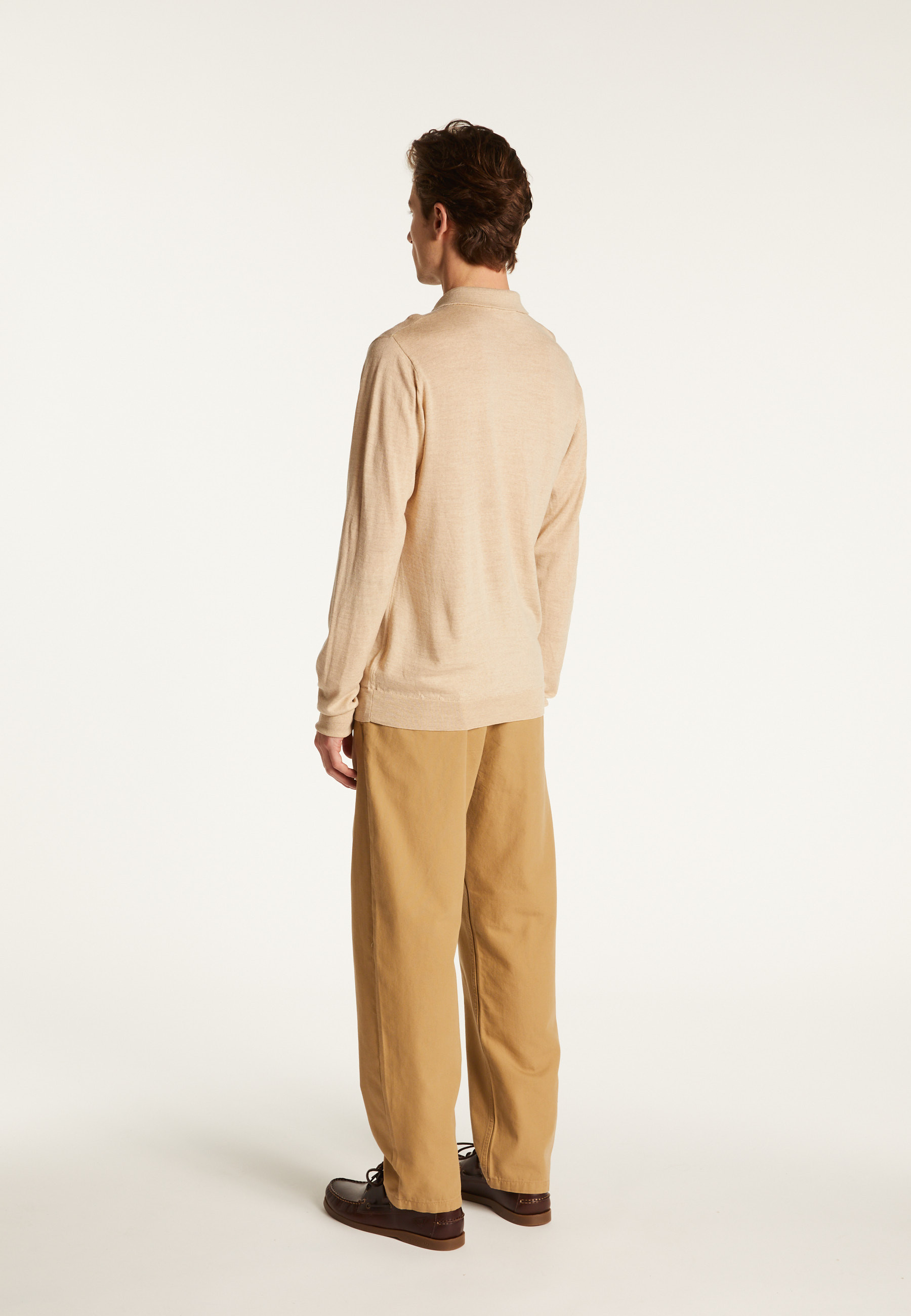 Merino wool long sleeve polo shirt - Eni
