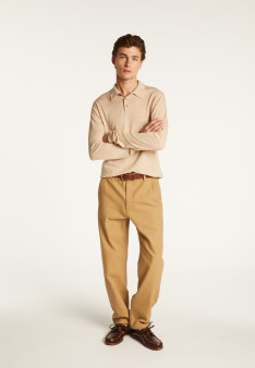 Polo à manches longues en laine mérinos - Eni