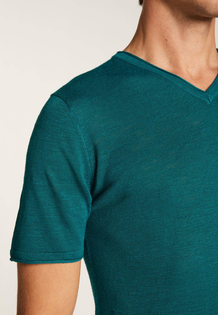 Camiseta de algodão com decote em V - Reuben