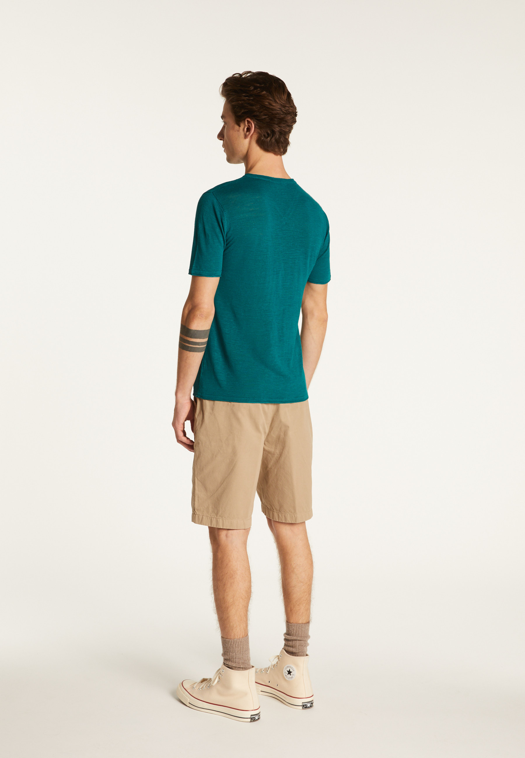 T-shirt col V en coton - Reuben