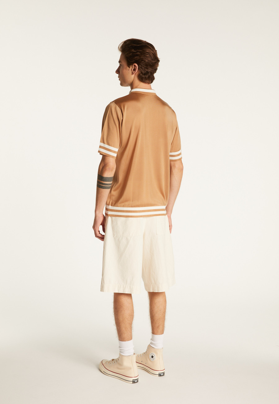 Camisa polo em fio claro e listras - Montmartre