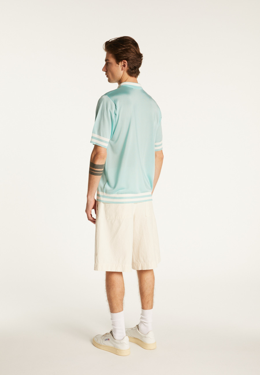 Camisa polo em fio claro e listras - Montmartre