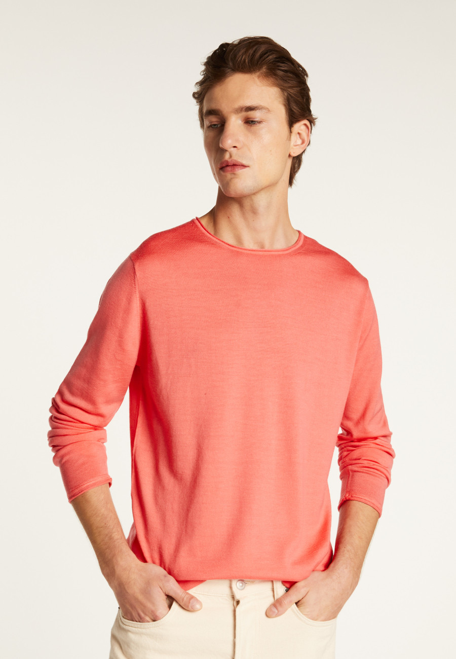 Suéter de lã merino com gola redonda - Erin