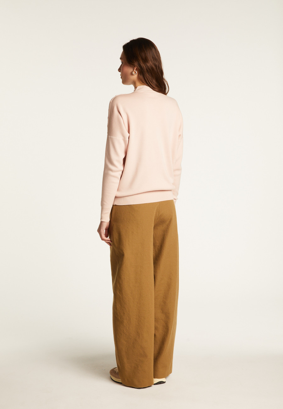 Suéter de lã com botões nos ombros - Gipsy