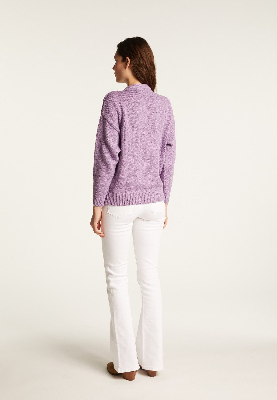 Cotton and linen V-neck cardigan - Thais
