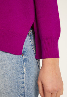 Loose sweater with V-neck slits in cashmere - Alienor
