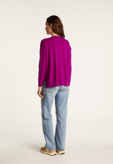 Loose sweater with V-neck slits in cashmere - Alienor