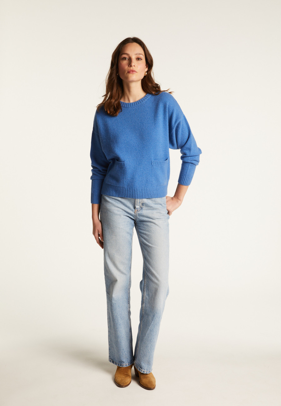 Loose sweater with pockets in recycled cashmere and wool - Davina