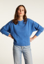 Pull ample à poches en cachemire et laine recyclés - Davina 7841 saphir - 06 Bleu moyen